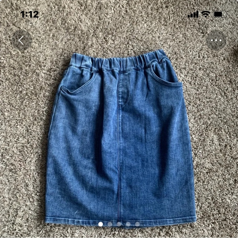 Denim Blue Women's Midi Skirt
